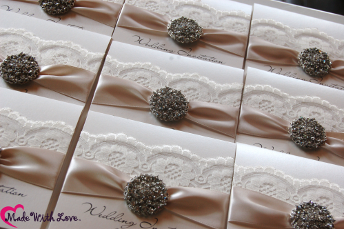 ivory wedding stationery in classic wedding colours