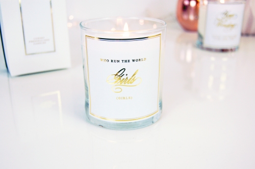 White and gold candle - who run the world girls