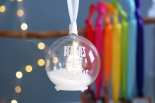 Led fairy light Christmas tree white personalised bauble from £14.95 www.madewithlovedesigns.co.uk 4