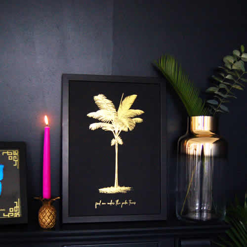 gold foil palm tree prints